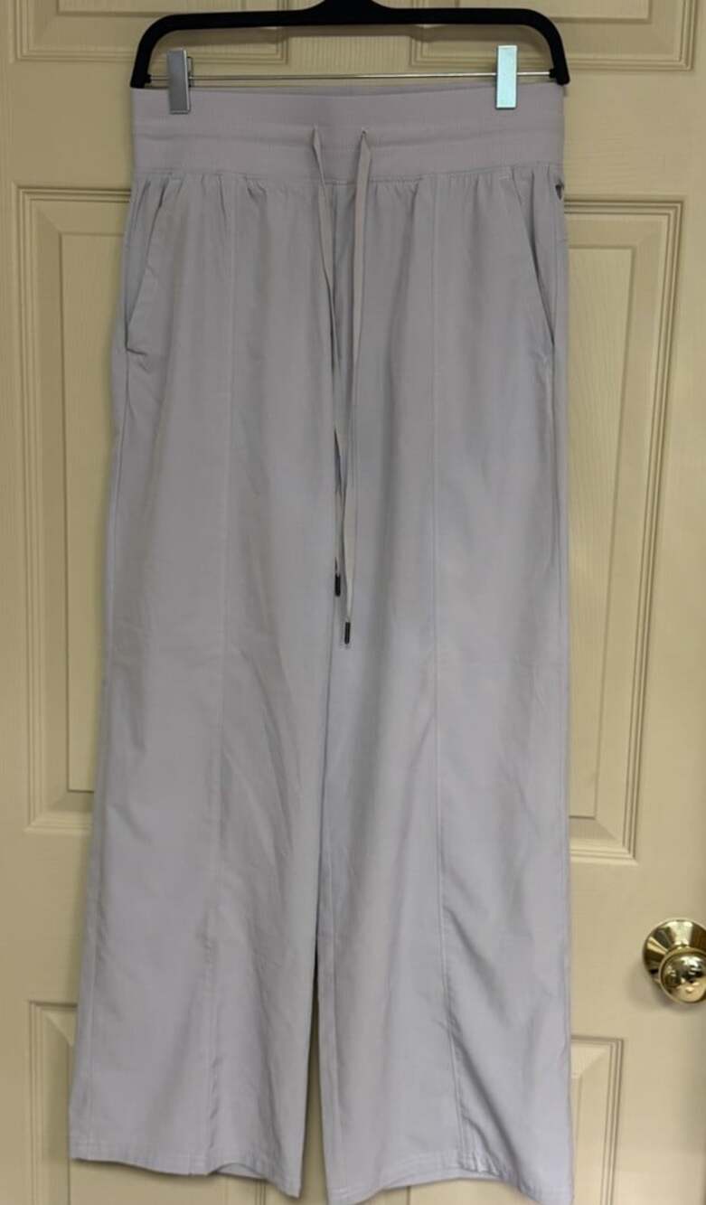 Apana Light Lavender Purple Wide Leg Yoga Lifestyle Pants High Rise Size Small